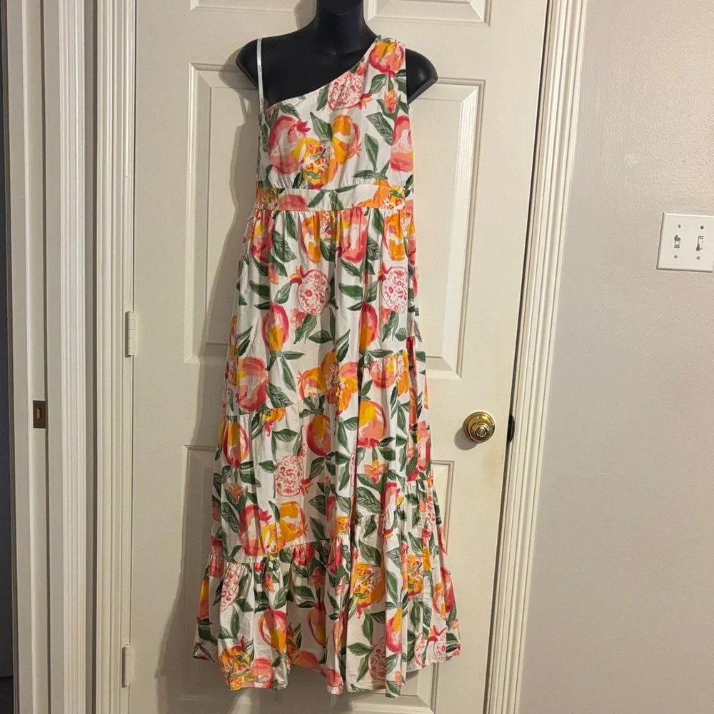 L.O.V. by Westside One Shoulder Maxi Pomegranate Dress Size S - Picture 4 of 9